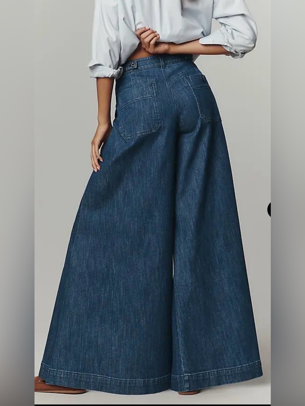 Anthropologie Pilcro Wide Leg Jeans in Dark Denim - Picture 6 of 6